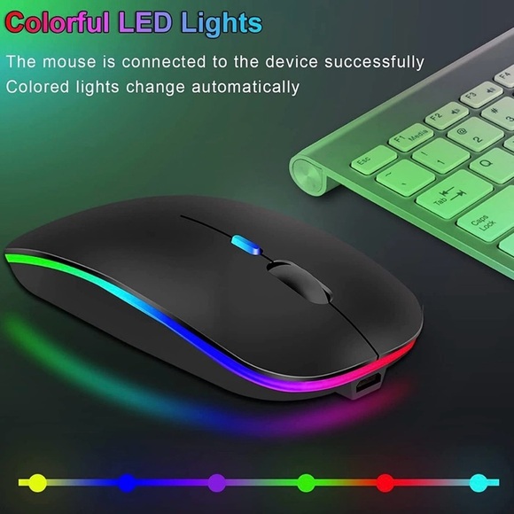 Brand New RGB Wireless Mouse LED Gaming Mouse Bluetooth Rechargeable - Picture 13 of 14